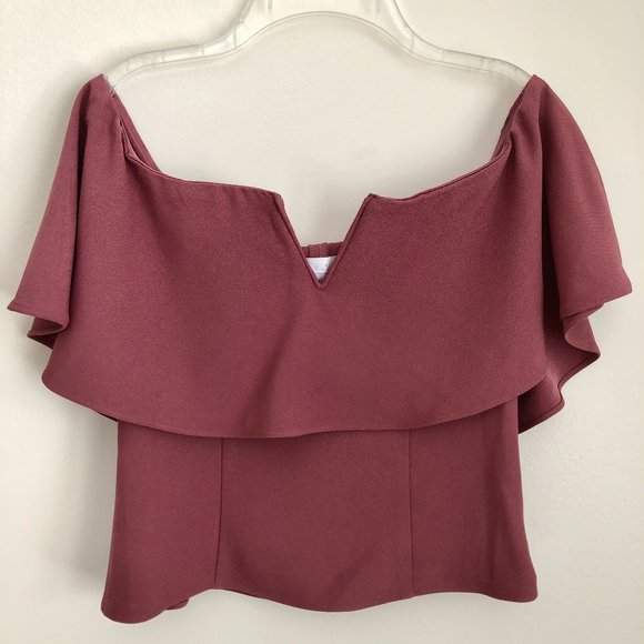 V Neckline Off the Shoulder Top - Picture 1 of 7